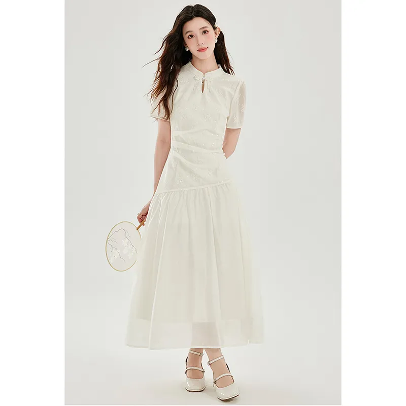 Mm Short Sleeved Dresses Women's White-2