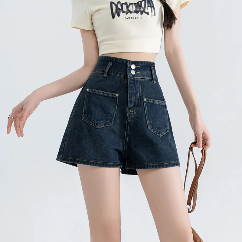 MM Denim Shorts Women's Blue Gray-1