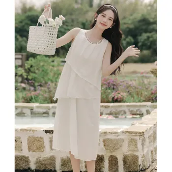 MM Sleeveless Dress Women's White