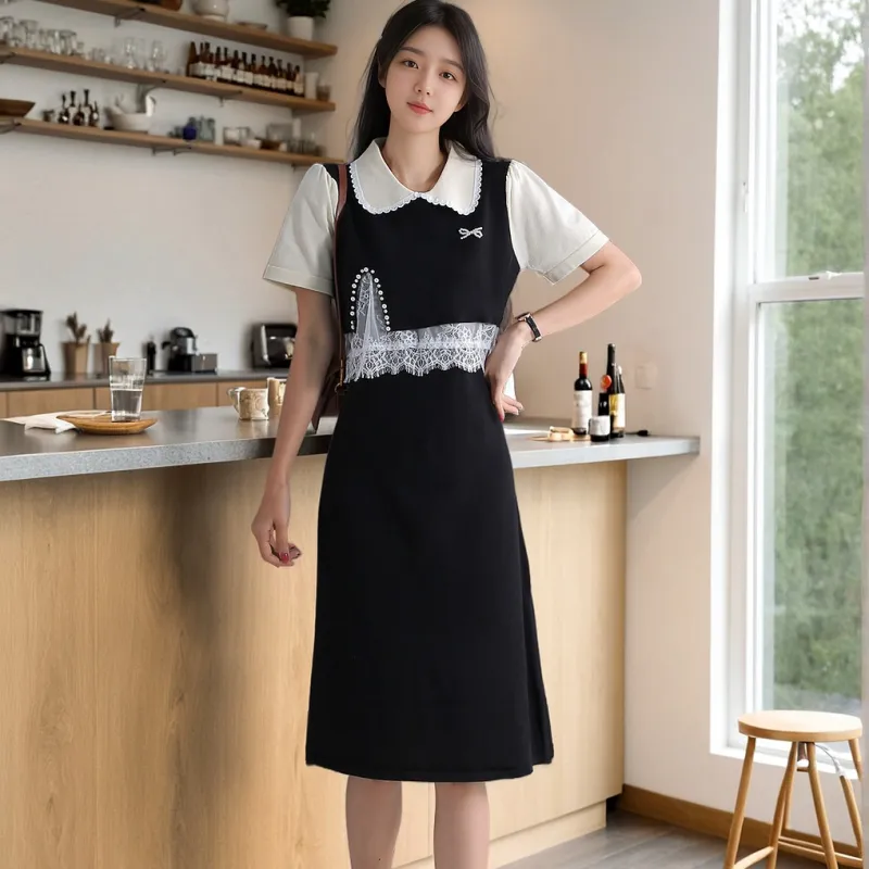 Mm Short Sleeved Dresses Women's Black-3