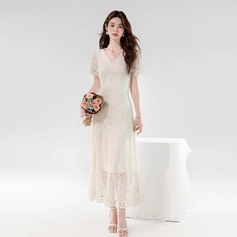 Mm Short Sleeved Dresses Women's Apricot-1