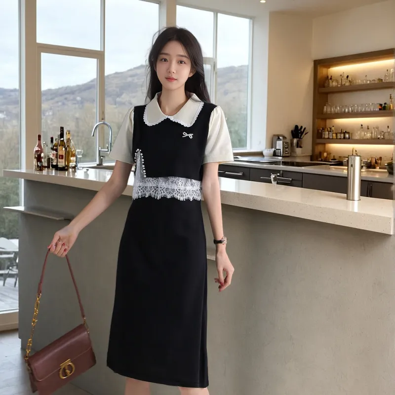 Mm Short Sleeved Dresses Women's Black-4