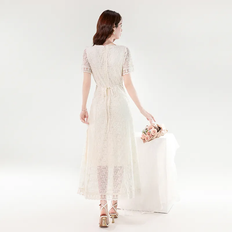 Mm Short Sleeved Dresses Women's Apricot-5