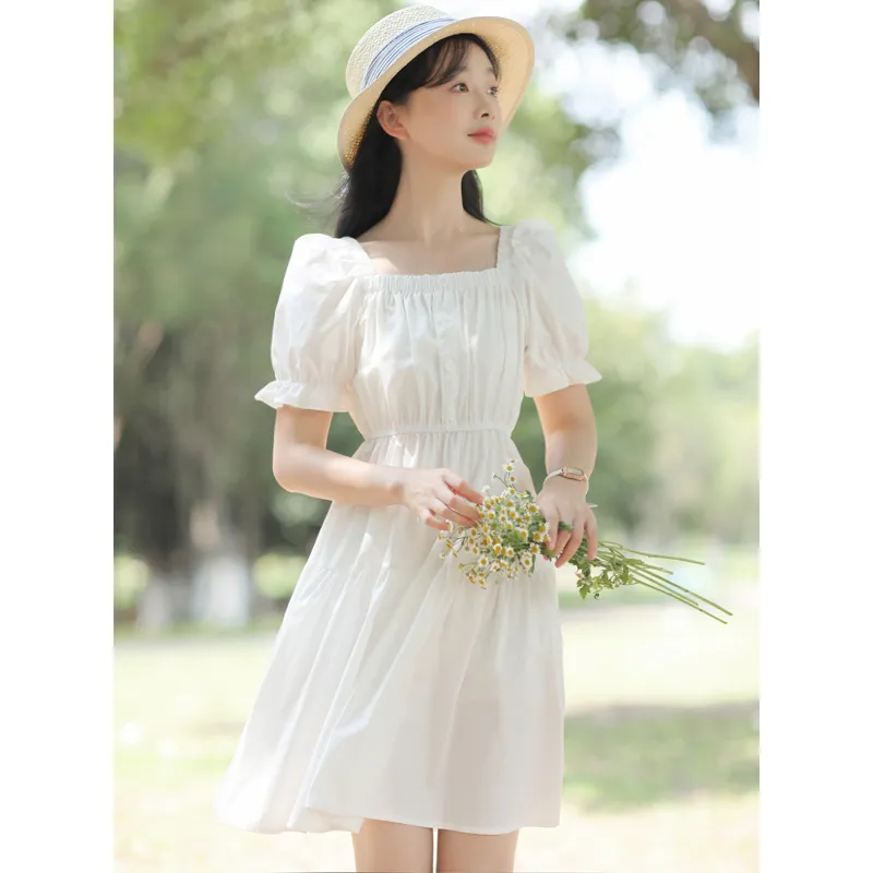 Mm Short Sleeved Dresses Women's White-2