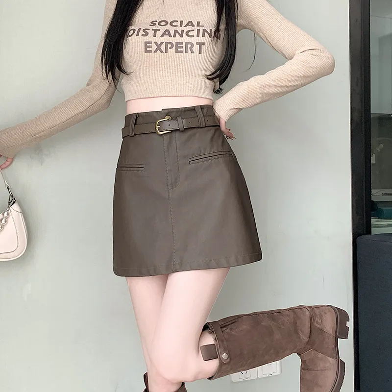 MM Leather Short Skirts Women's-18