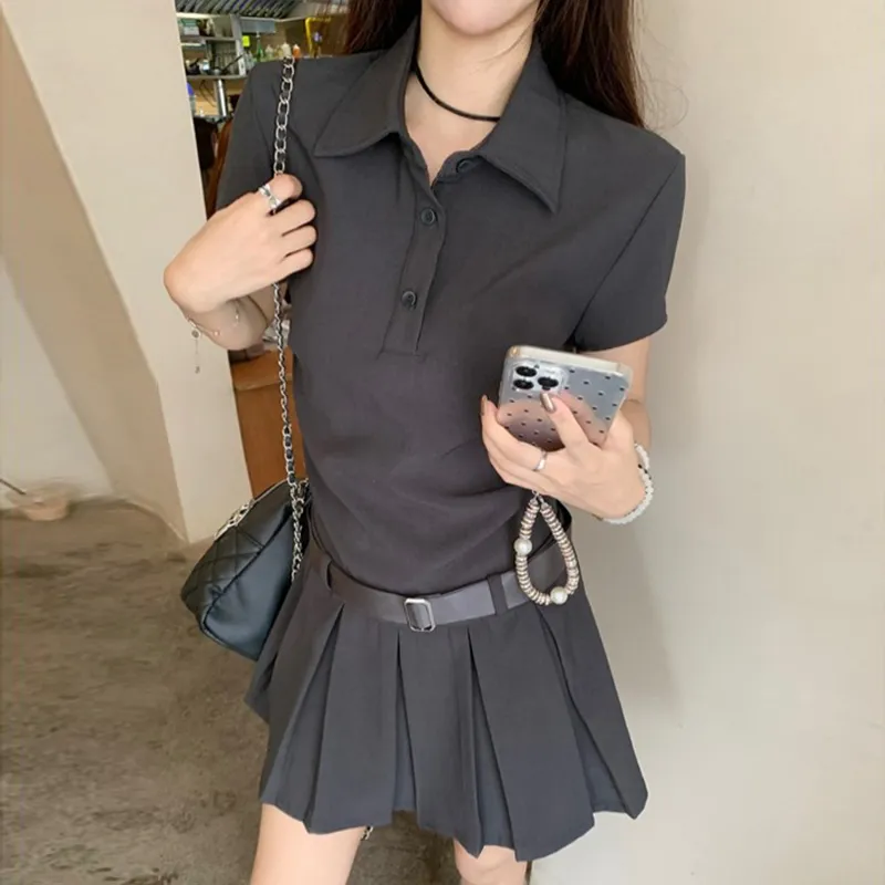 Mm Short Sleeved Dresses Women's Gray Dress-2