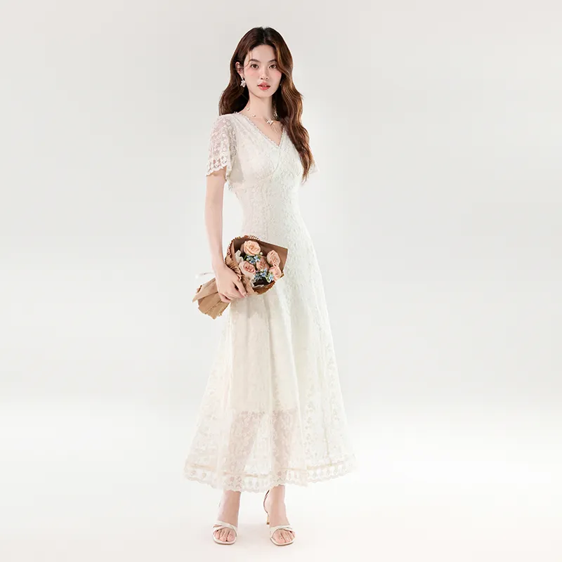 Mm Short Sleeved Dresses Women's Apricot-2