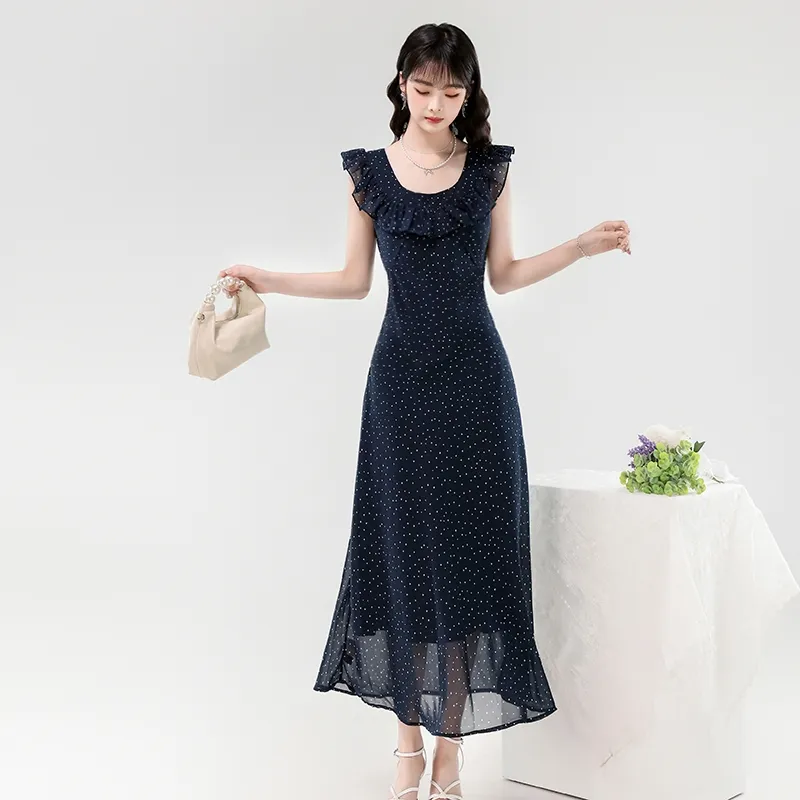 Mm Sleeveless Dresses Women's Blue Dot-1