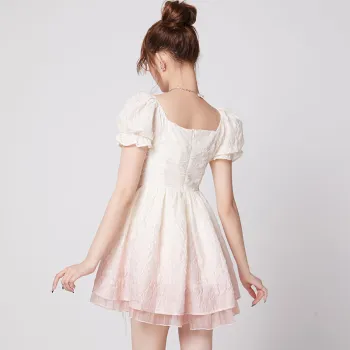 Mm Short Sleeved Dresses Women's Gradient Pink