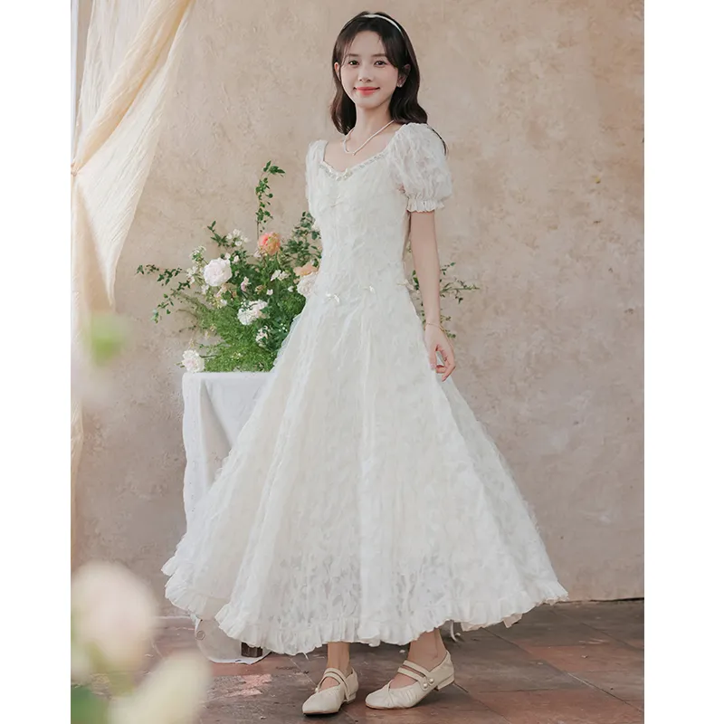 Mm Short Sleeved Dresses Women's Apricot-4