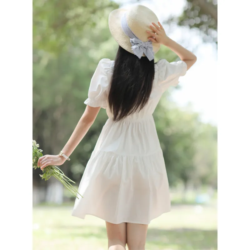 Mm Short Sleeved Dresses Women's White-1