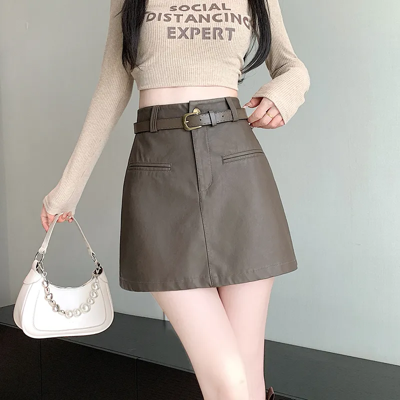 MM Leather Short Skirts Women's-16
