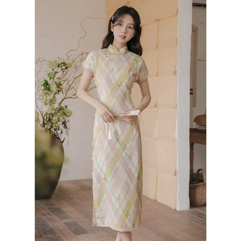 Mm Short Sleeved Dresses Women's Cherry Print-2