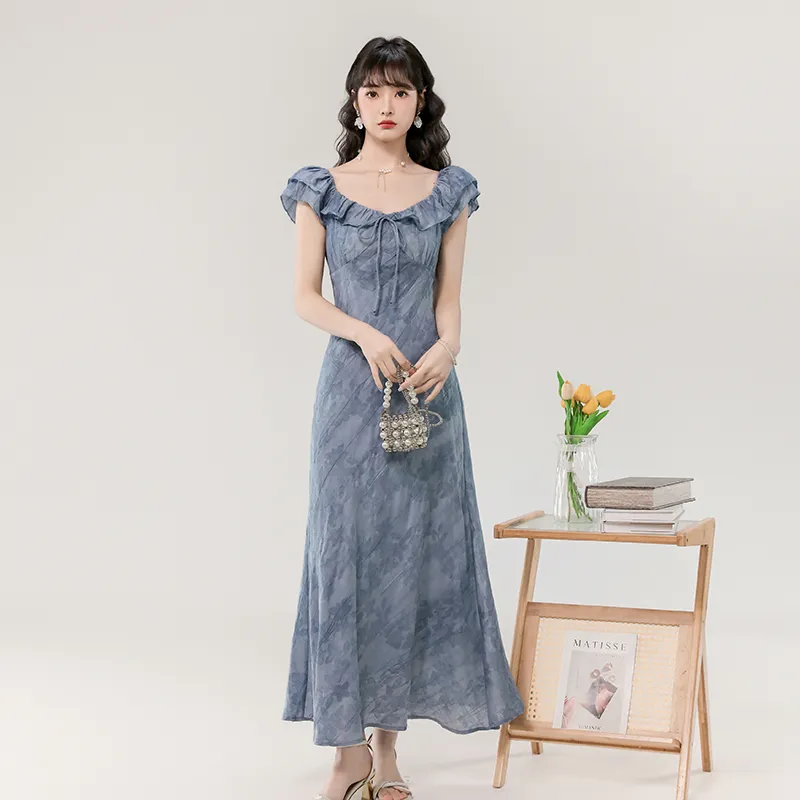 Mm Short Sleeved Dresses Women's Light Blue-1