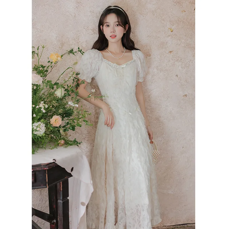 Mm Short Sleeved Dresses Women's Apricot-2