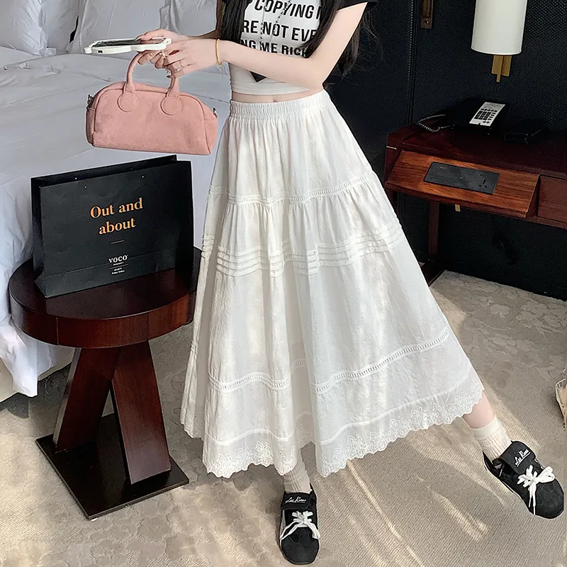 MM Casual Long Skirt Women's White-4