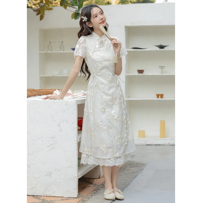 Mm Short Sleeved Dresses Women's Apricot-2