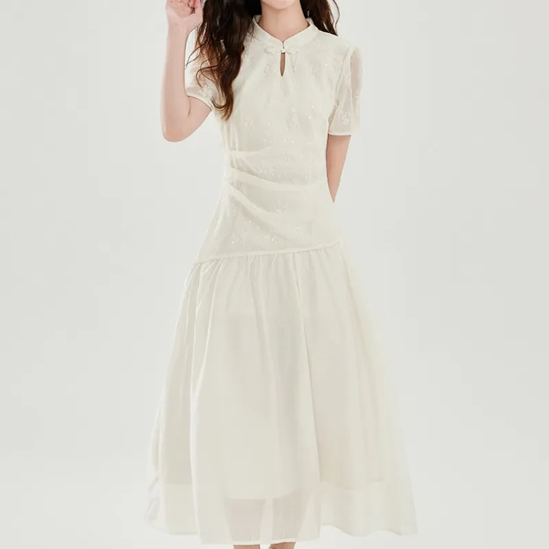 Mm Short Sleeved Dresses Women's White-4