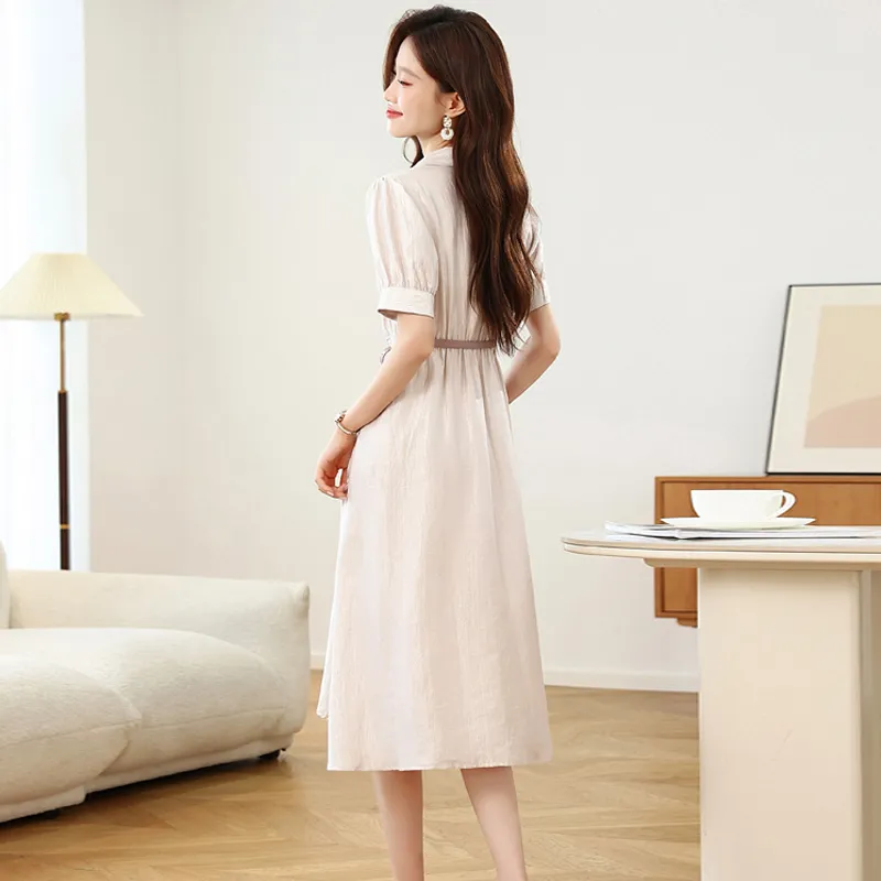 MM Short Sleeved Dress Women's Light Pink-1