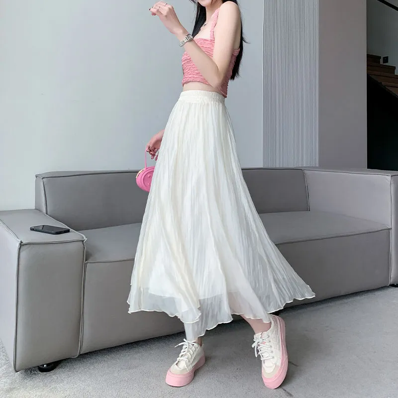 MM Casual Long Skirt Women's Apricot-3