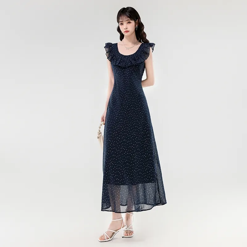 Mm Sleeveless Dresses Women's Blue Dot-2
