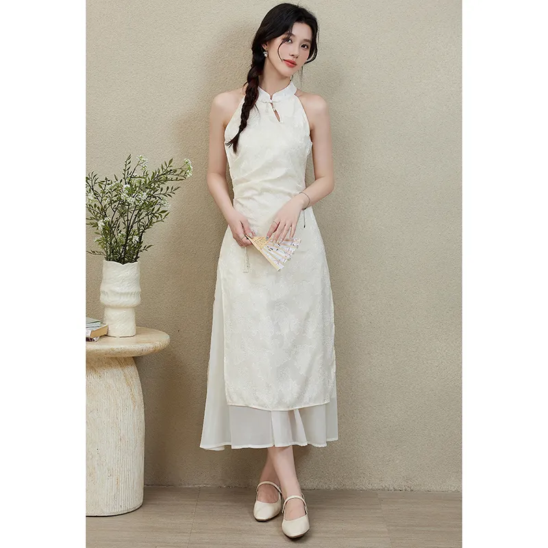 Mm Sleeveless Dresses Women's White-3