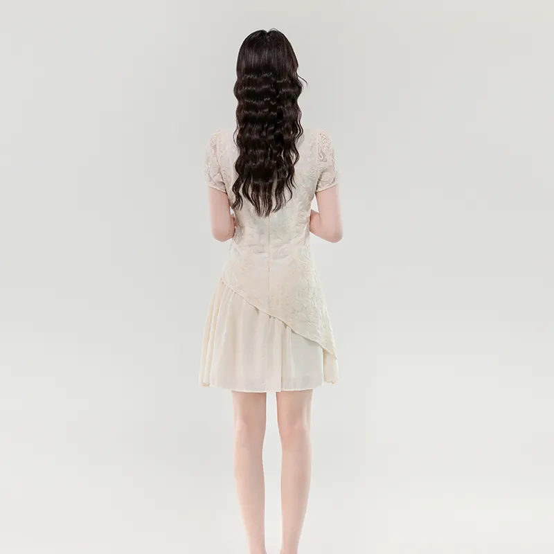 Mm Short Sleeved Dresses Women's Apricot-5