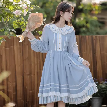 MM Long Sleeved Dress Women's Blue