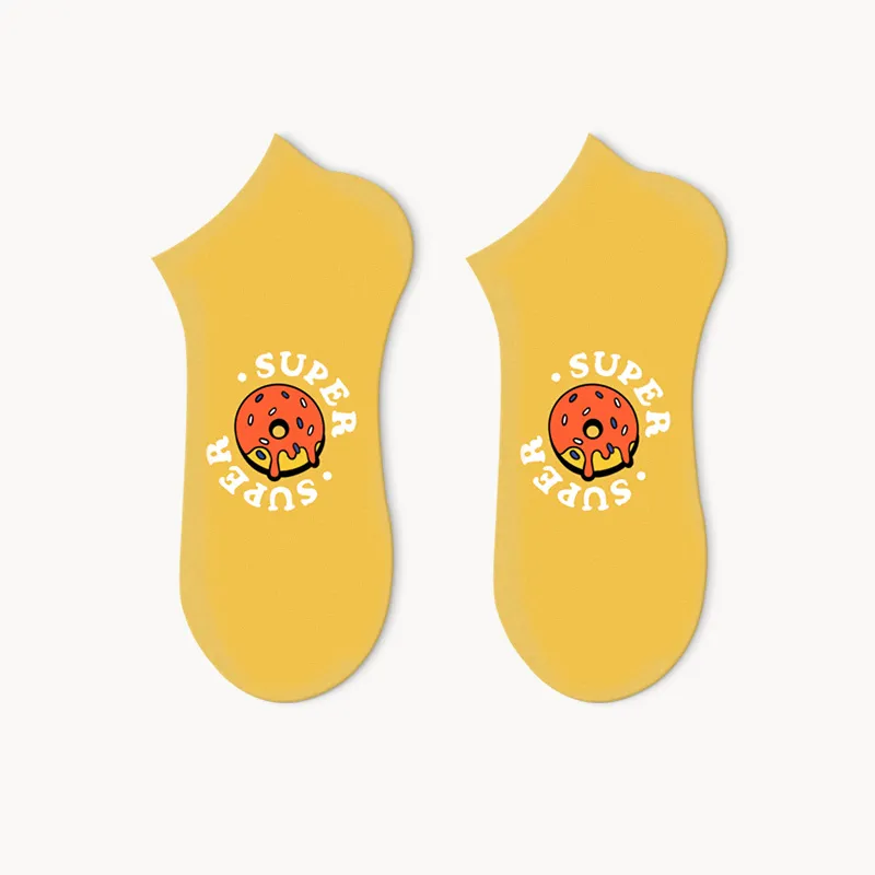 RUMEE FOR Ankle Socks Short Letter Minimalist Style No-Show Socks Unisex 5 Pack-4