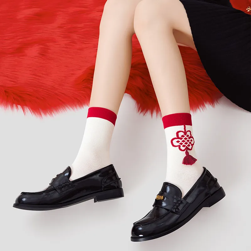 RUMEE FOR Mid Calf Socks Unisex 4 Pack Lots Of Good Luck-3