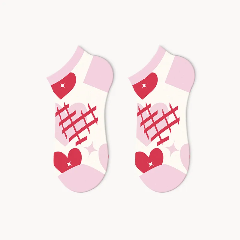 RUMEE FOR Ankle Socks Short Letter Minimalist Style No-Show Socks Unisex 5 Pack-8