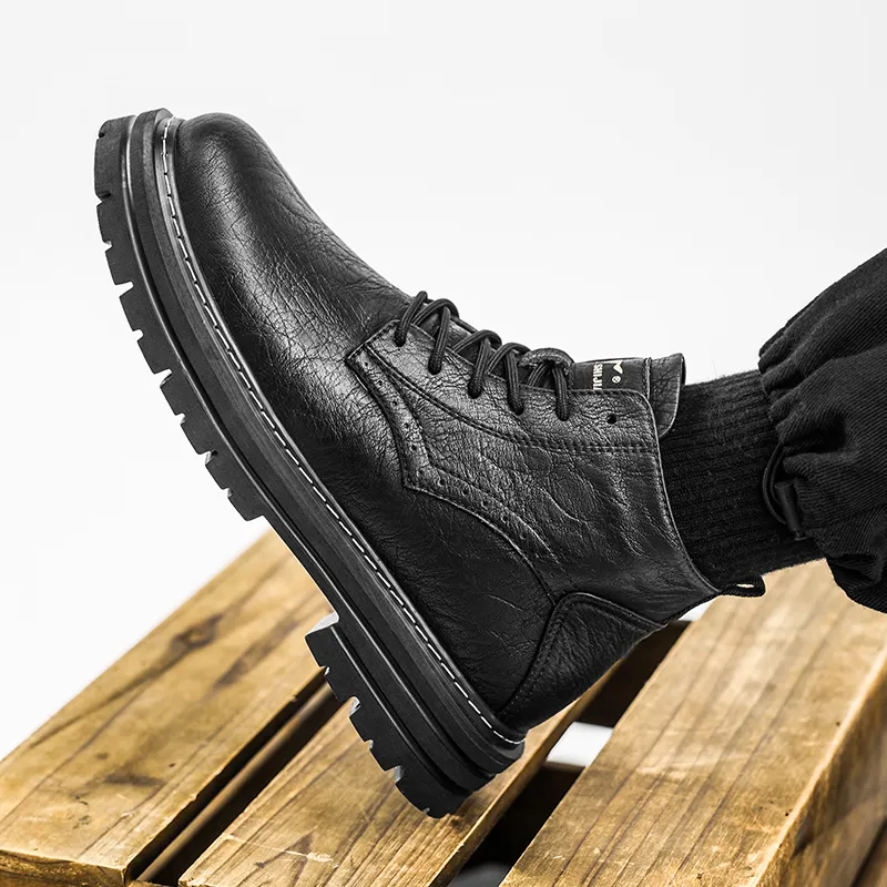 G.N.SHIJIA Biker Tactical Boots Ankle Boots Platform Low Top Men's-24