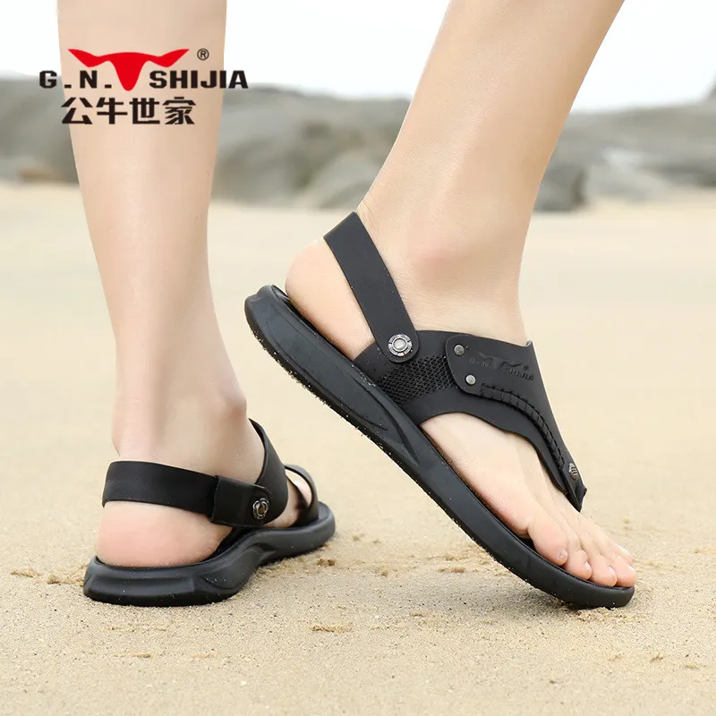 G.N.SHIJIA Stitching Odor Resistant Slip Resistant Flip Flops Men's-5