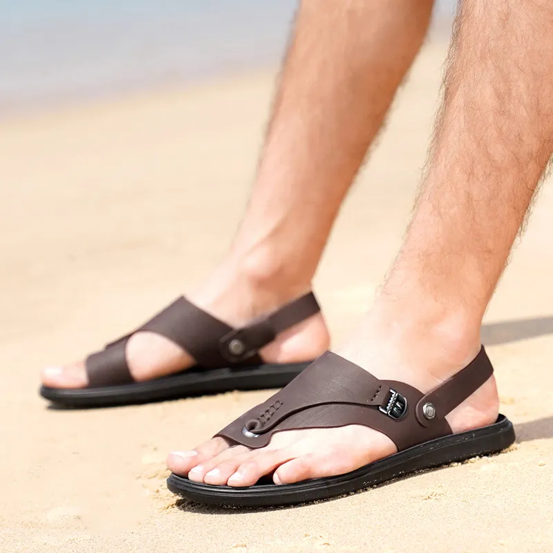 G.N.SHIJIA Beach Sandals Men Black/Brown-7
