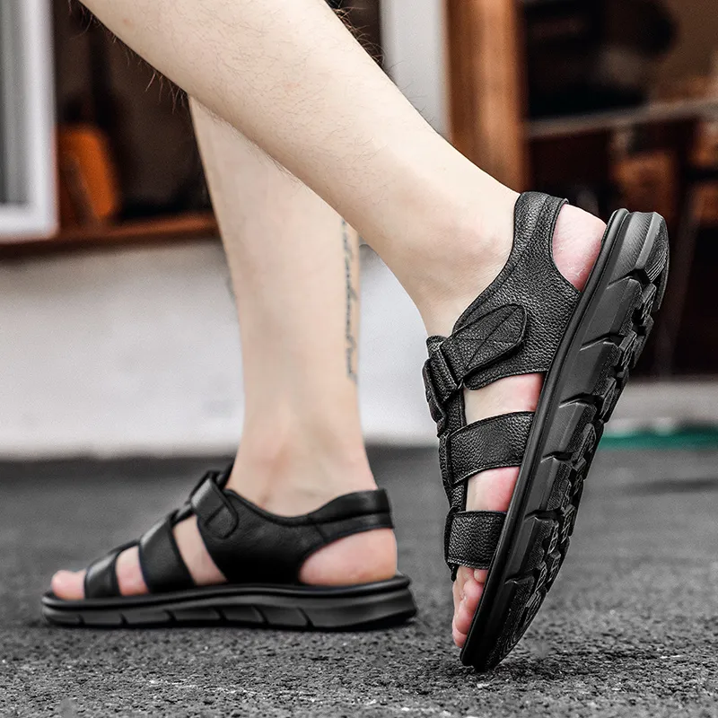 G.N.SHIJIA Beach Sandals Men Black/Brown-4