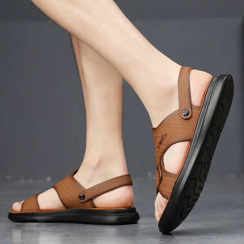 G.N.SHIJIA Beach Sandals Men Gray/Yellow-3