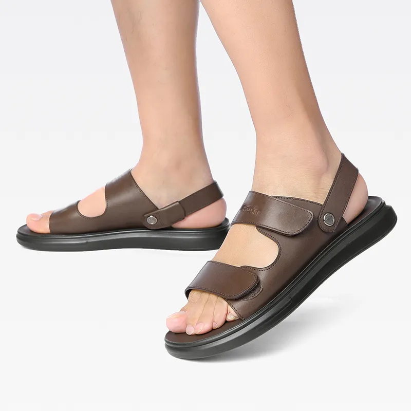 G.N.SHIJIA Beach Sandals Men Black/Brown-6