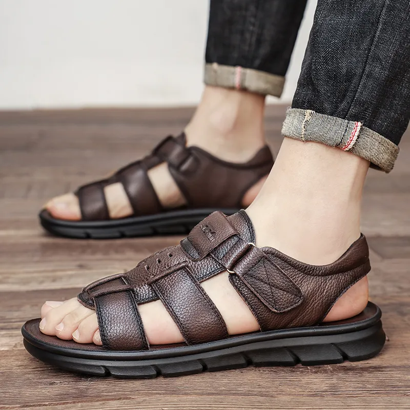 G.N.SHIJIA Beach Sandals Men Black/Brown-7