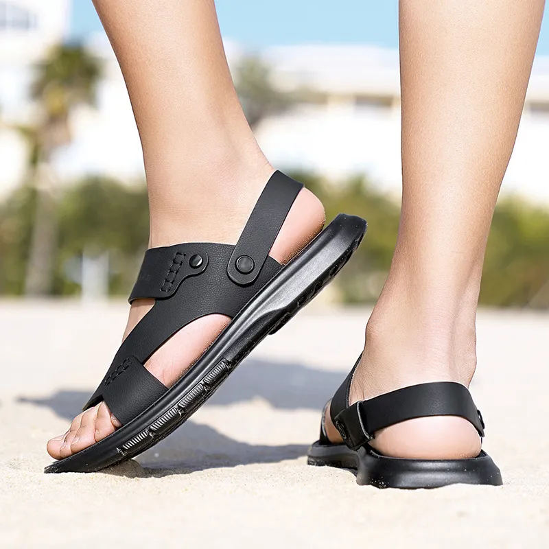 G.N.SHIJIA Beach Sandals Men Black/Brown-4