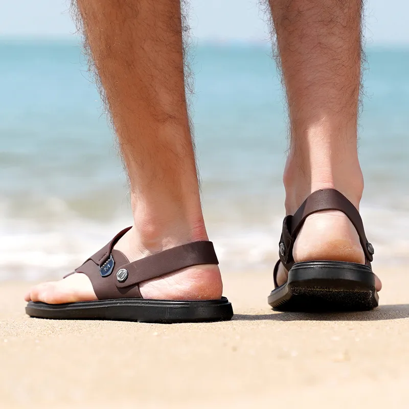G.N.SHIJIA Beach Sandals Men Black/Brown-9