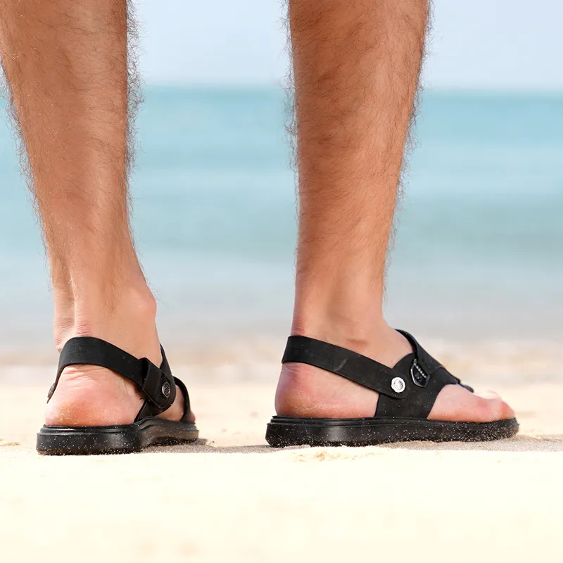 G.N.SHIJIA Beach Sandals Men Black/Brown-4