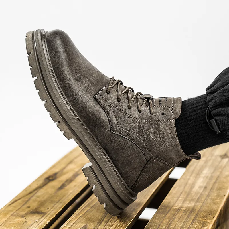 G.N.SHIJIA Biker Tactical Boots Ankle Boots Platform Low Top Men's-17