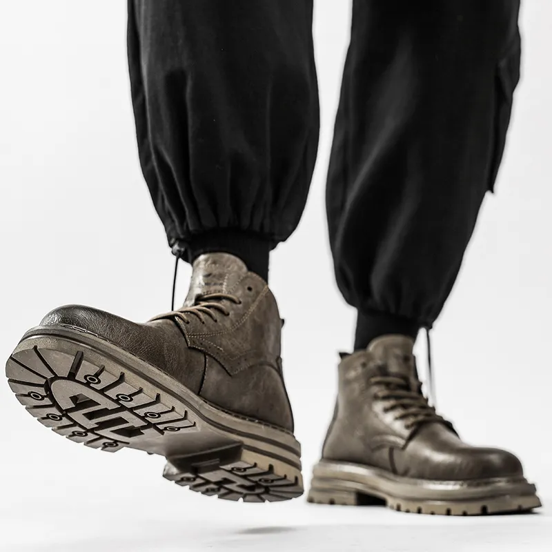 G.N.SHIJIA Biker Tactical Boots Ankle Boots Platform Low Top Men's-16