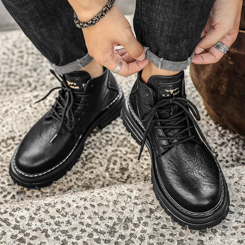 G.N.SHIJIA Biker Tactical Boots Ankle Boots Platform Low Top Men's-26