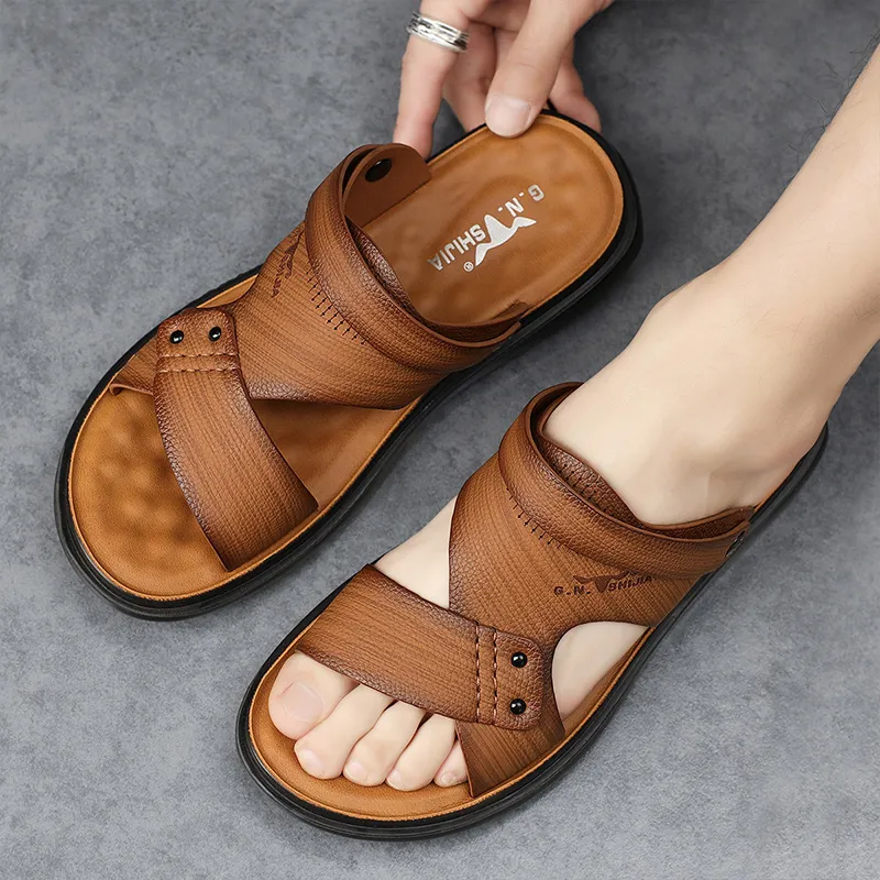 G.N.SHIJIA Beach Sandals Men Gray/Yellow-1