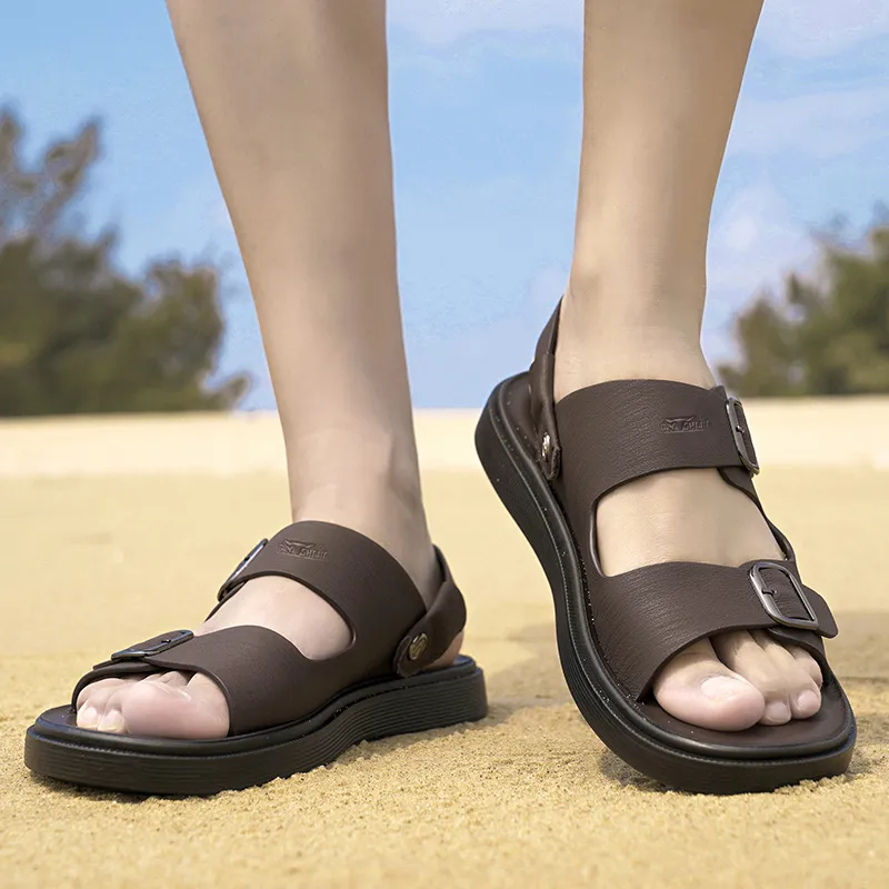 G.N.SHIJIA Beach Sandals Men Black/Brown-10