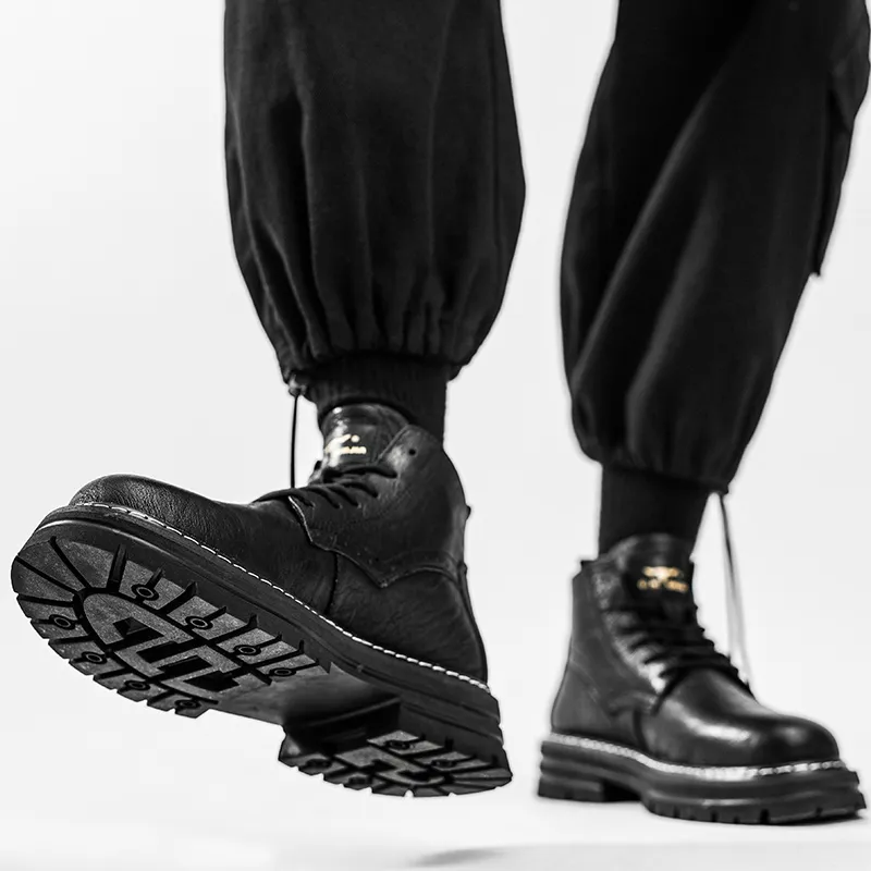 G.N.SHIJIA Biker Tactical Boots Ankle Boots Platform Low Top Men's-22