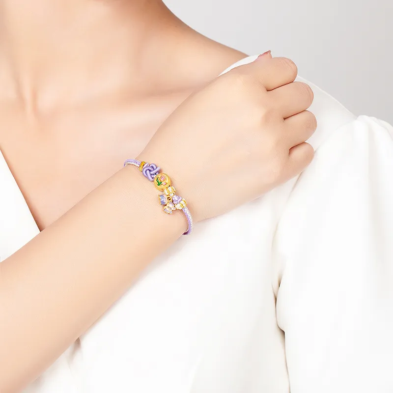 Diamond International Gold Bracelet Women's-3