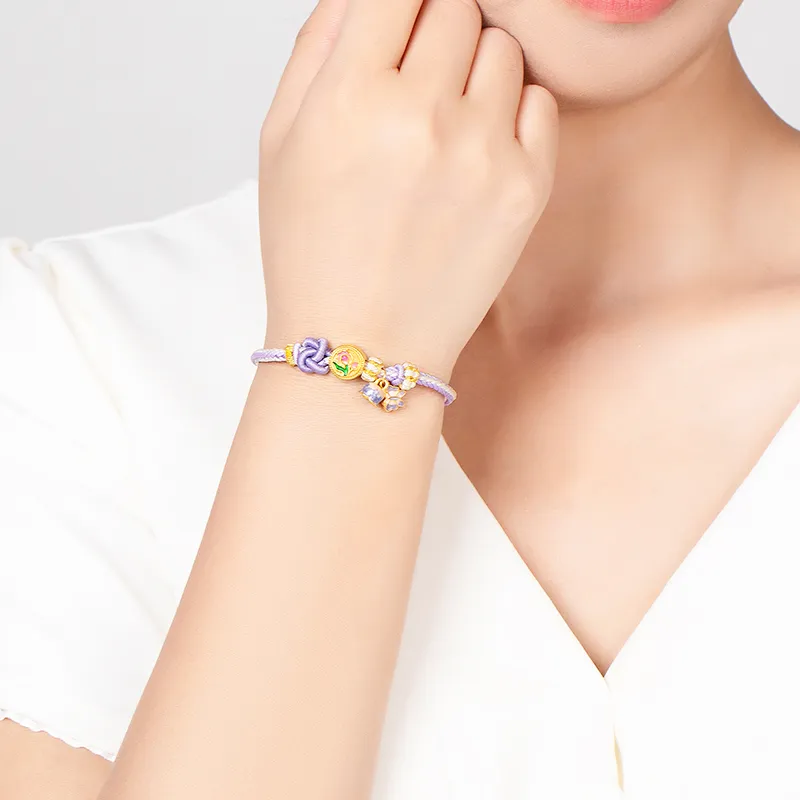 Diamond International Gold Bracelet Women's-4