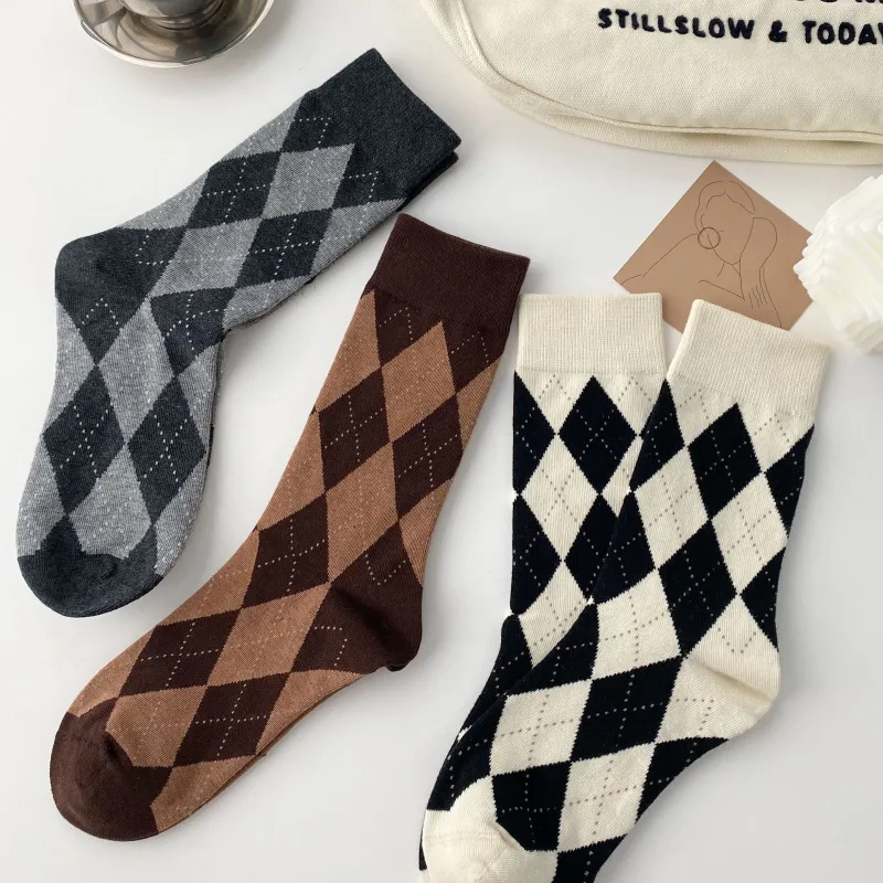 XXLLG Mid Calf Socks Women's 3 Pack Mixed Color-1